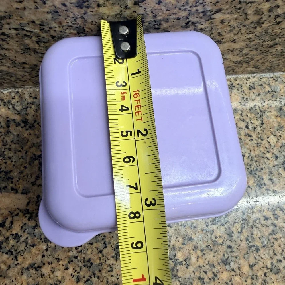 VTG Pottery Barn Kids Purple Snack Container Square Plastic Box w/ Lid Reusable